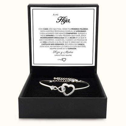 💖 El Abrazo Que Ella Lleva Puesto | Pulsera Infinito-Corazón "A Mi Hija" 💖