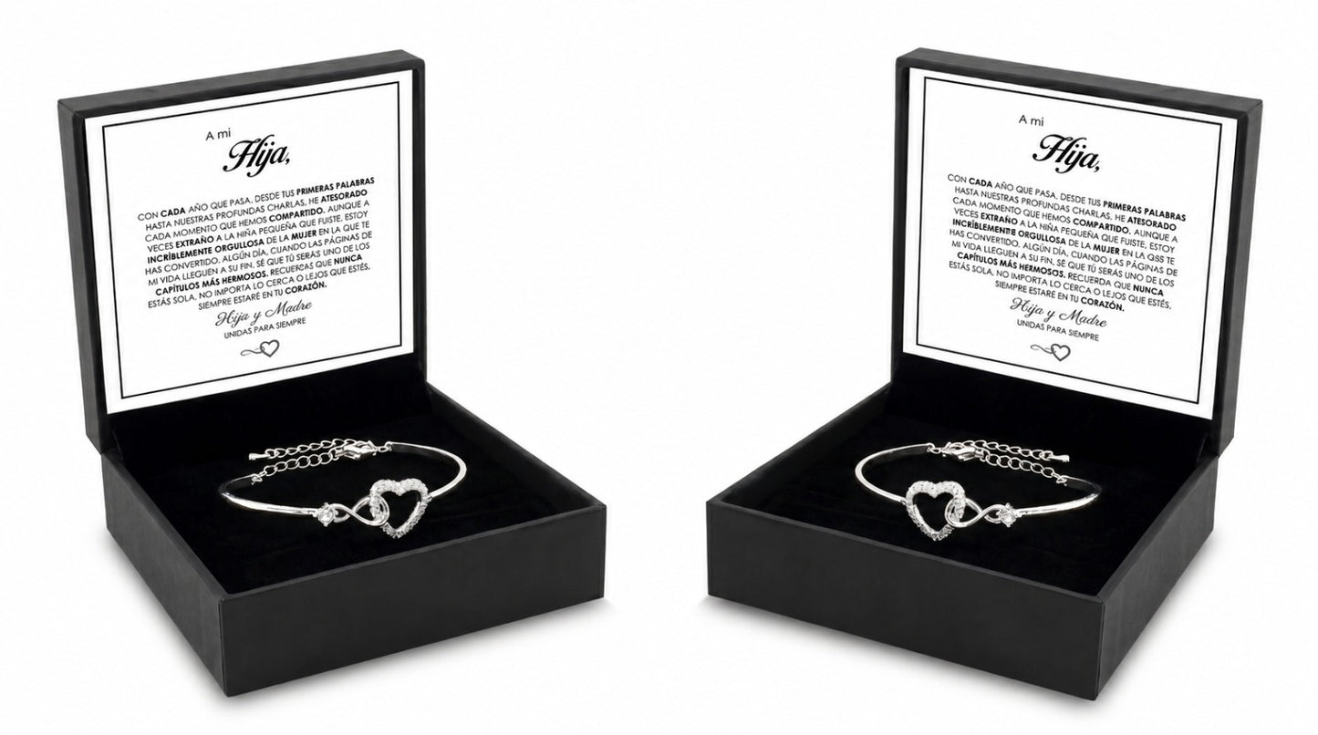 💖 El Abrazo Que Ella Lleva Puesto | Pulsera Infinito-Corazón "A Mi Hija" 💖