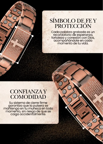 Brazalete Magnético de Cobre: La Unión Perfecta Entre Fuerza, Fe y Bienestar